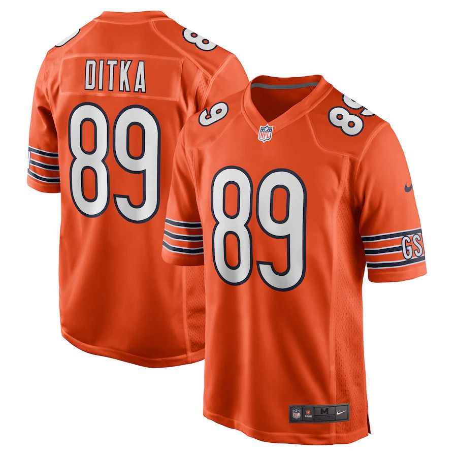 Men Chicago Bears 89 Mike Ditka Nike Orange Retired Player NFL Jersey